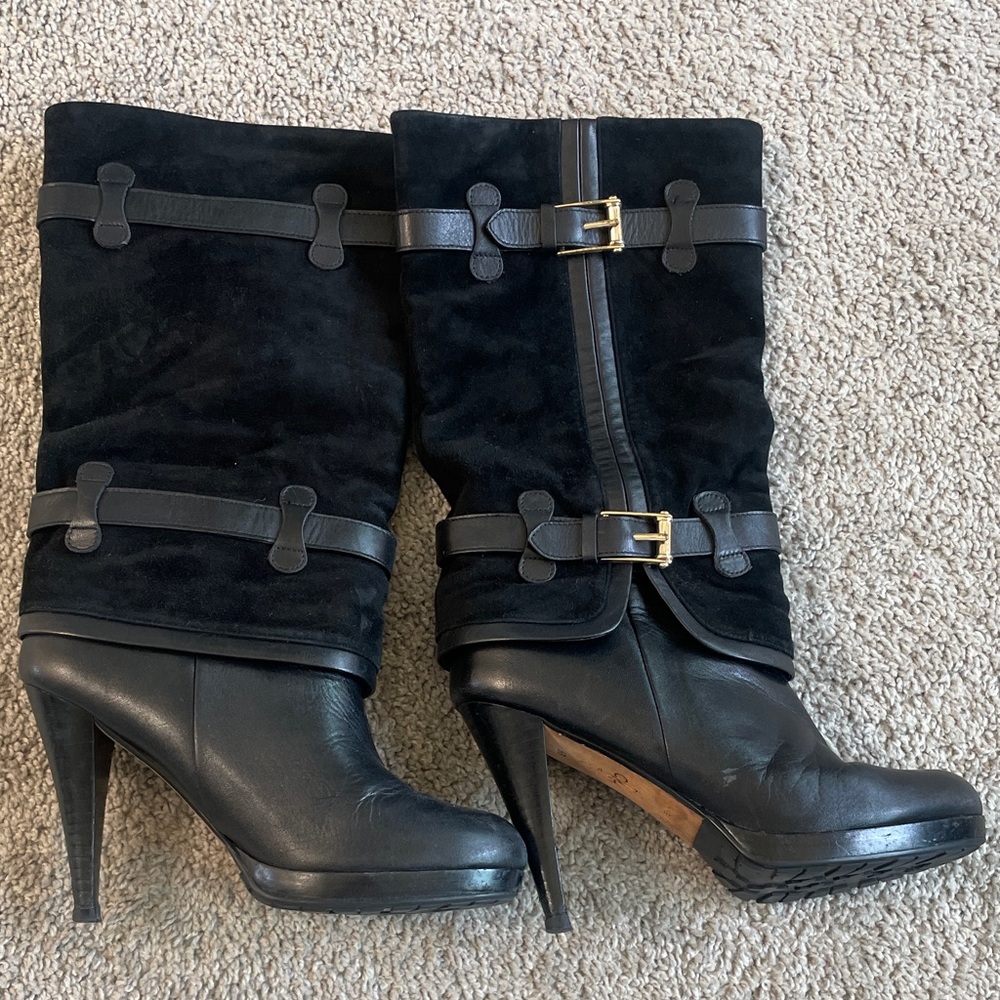 Cole Hahn Elegant Black mid calf High Boots